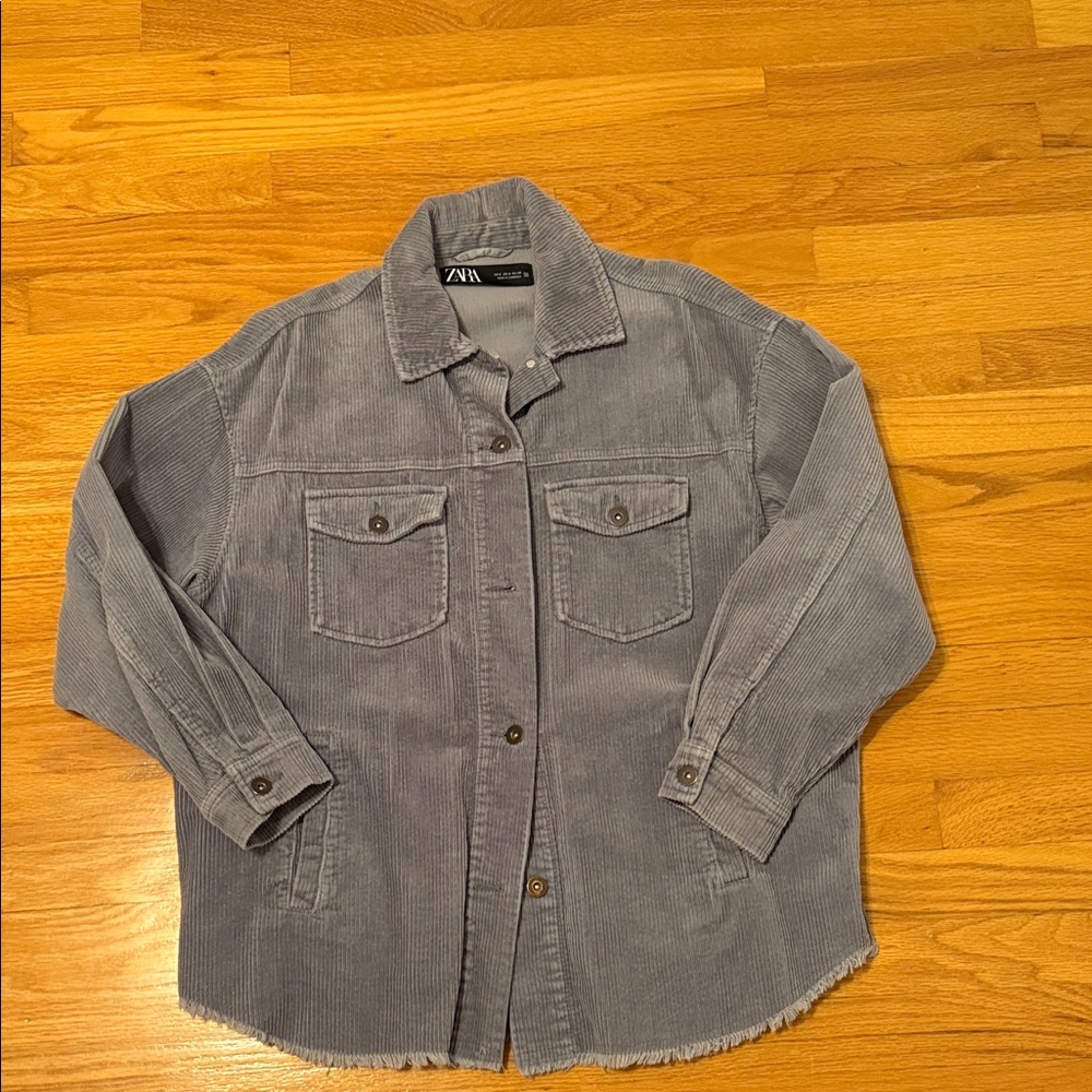 Zara Gray Corduroy Shirt-Jacket
